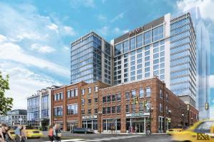 rendering of hyatt place planned for broadway & third.